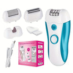 4-in-1 women's hair removal, electric epilator, shaver, foot file, trimmer, USB rechargeable, IPX6 waterproof, body grooming, Australian women - Rose gold - Size L