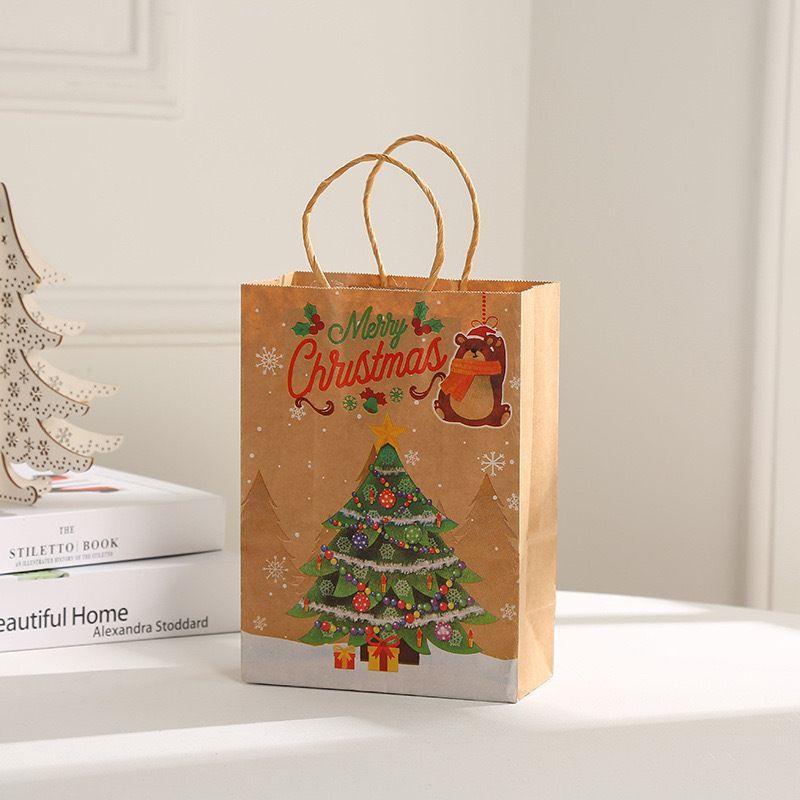 Christmas Gift Bags 30-Piece Set Festive Designs Holiday Gifting Christmas - Red - Size 15-8-21