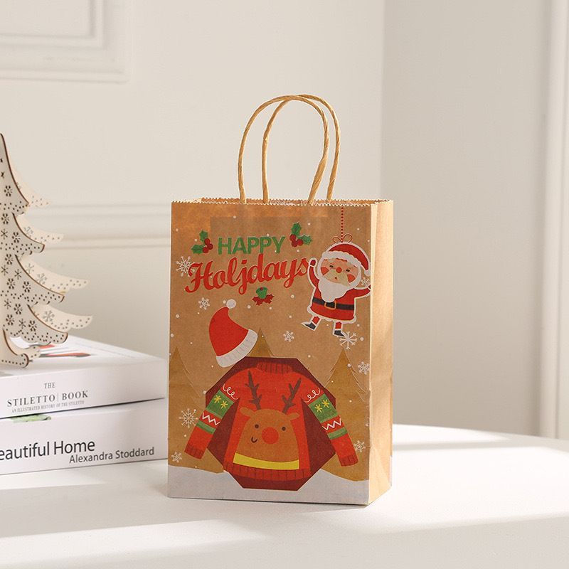 Christmas Gift Bags 30-Piece Set Festive Designs Holiday Gifting Christmas - Red - Size 21-11-27