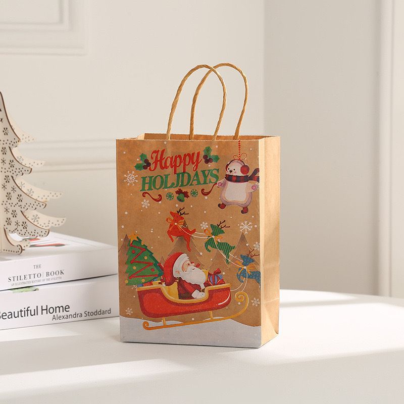 Christmas Gift Bags 30-Piece Set Festive Designs Holiday Gifting Christmas - Red - Size 21-11-27