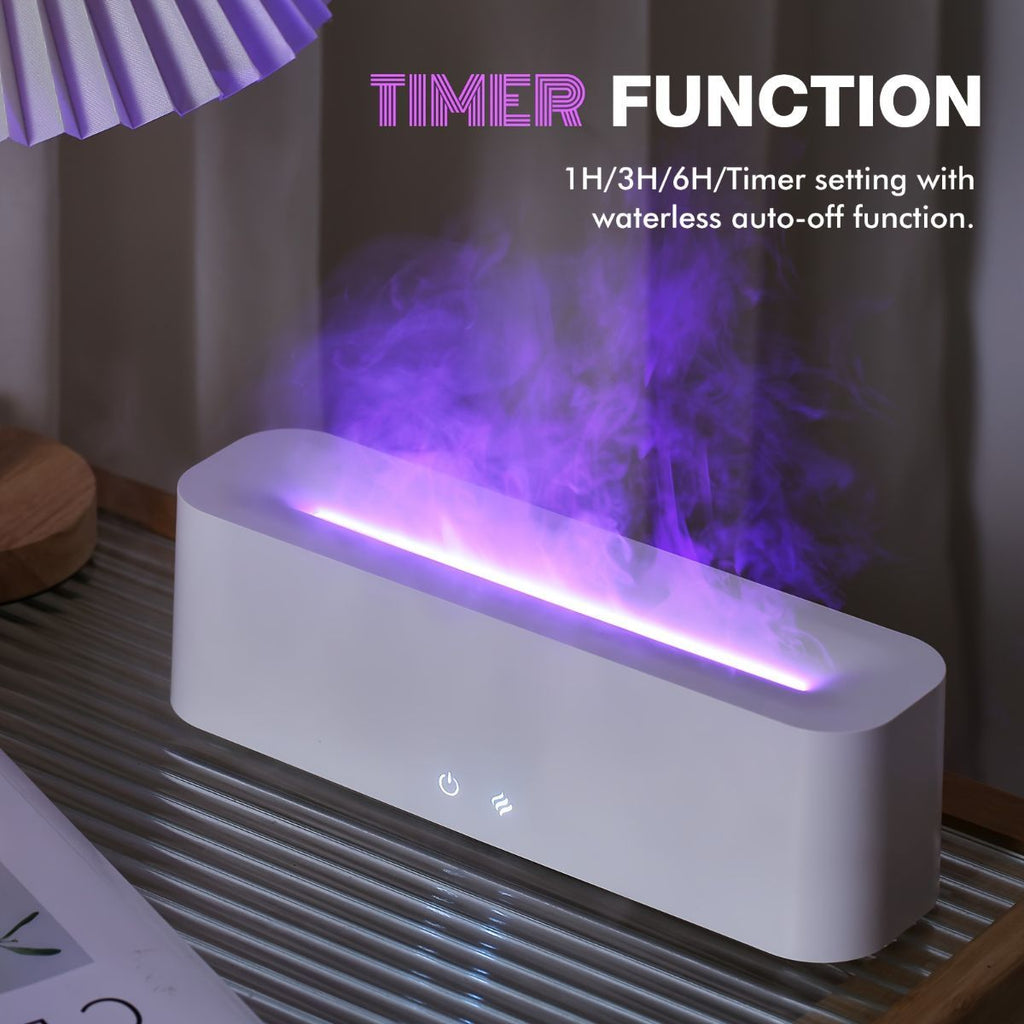 aromatherapy essential oil diffuser, humidifier, 400ml, full-color LED lights, timer auto shut-off, bedroom, office, living room, Australian home, relaxation - White - Size D