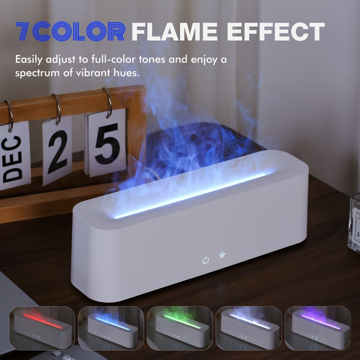 aromatherapy essential oil diffuser, humidifier, 400ml, full-color LED lights, timer auto shut-off, bedroom, office, living room, Australian home, relaxation - White - Size D
