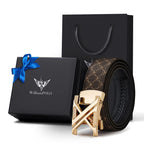 Men'S Genuine Leather Belt X-Shaped Buckle Men'S Accessories Trendy Belt - Gun buckle khaki strap - Size 130cm