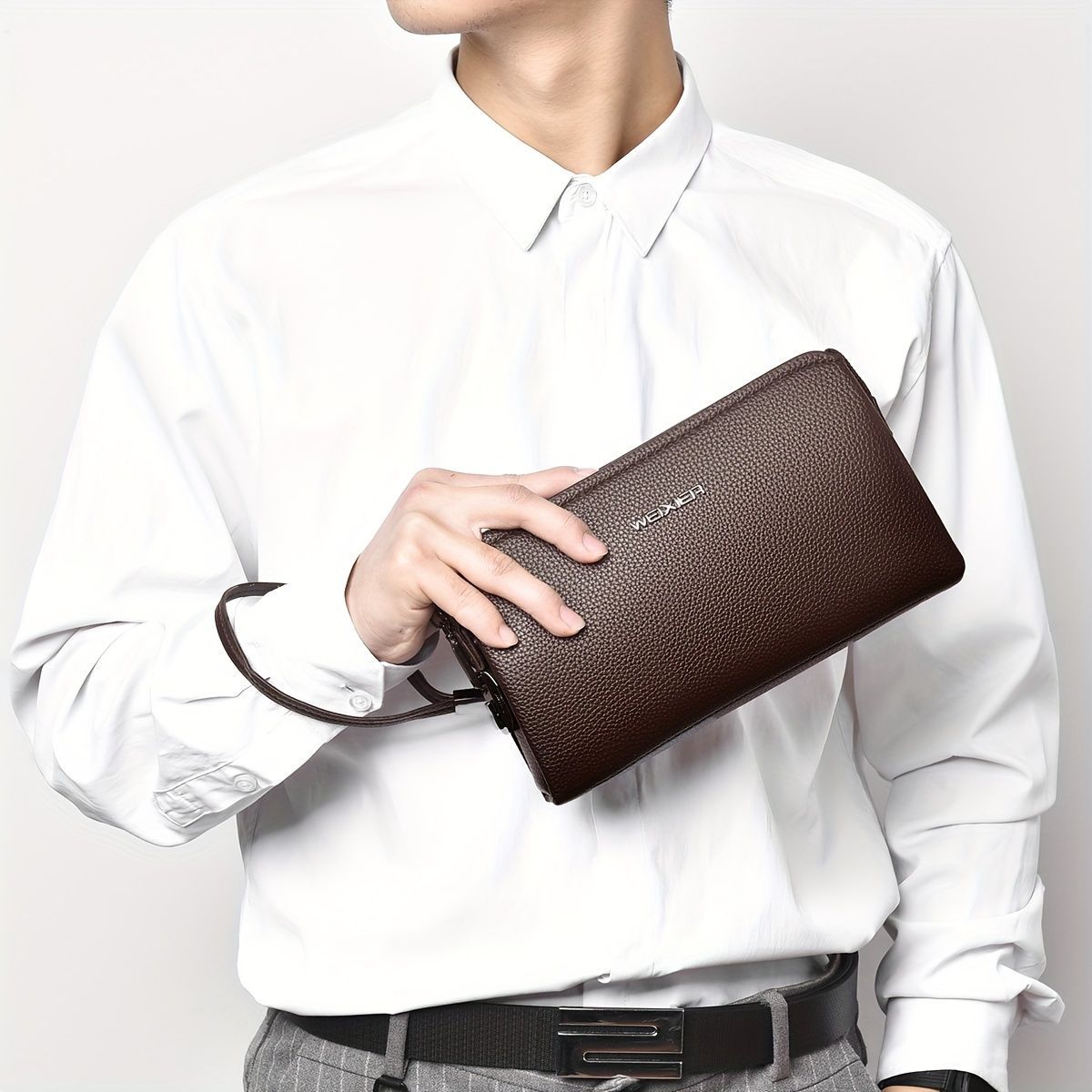 Men'S Leather Clutch Bag Men'S Accessories High-Quality Leather Stylish Clutch - Black - Size 23-4-14