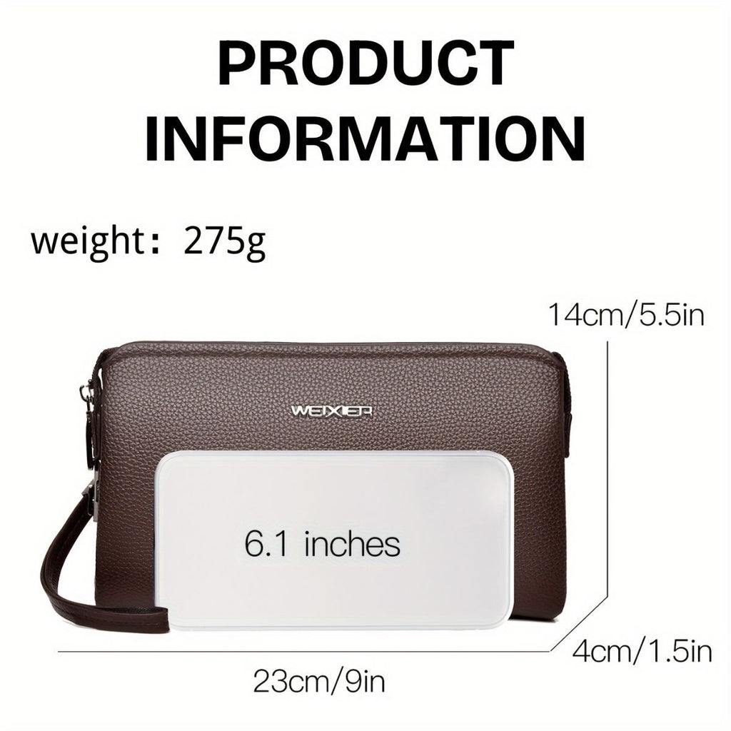 Men'S Leather Clutch Bag Men'S Accessories High-Quality Leather Stylish Clutch - Black - Size 23-4-14
