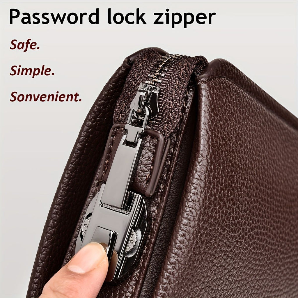 Men'S Leather Clutch Bag Men'S Accessories High-Quality Leather Stylish Clutch - Brown - Size 23-4-14