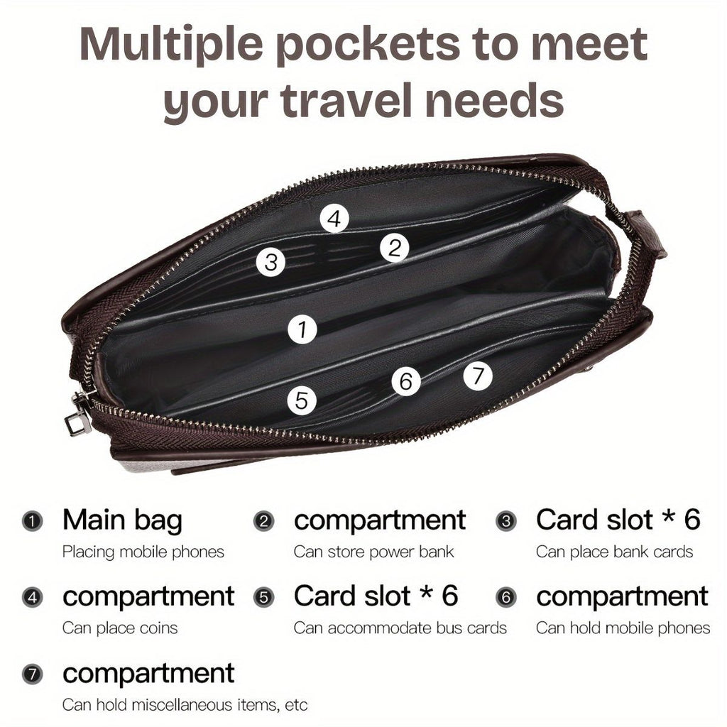 Men'S Leather Clutch Bag Men'S Accessories High-Quality Leather Stylish Clutch - Brown - Size 23-4-14