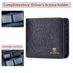 Bullcaptain Genuine Leather Men'S Wallet Multi Card Slots Large Capacity - Black - Size m