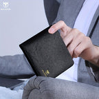 Bullcaptain Genuine Leather Men'S Wallet Multi Card Slots Large Capacity - Black - Size m