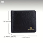 Bullcaptain Genuine Leather Men'S Wallet Multi Card Slots Large Capacity - Black - Size m