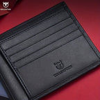 Bullcaptain Genuine Leather Men'S Wallet Multi Card Slots Large Capacity - Black - Size m