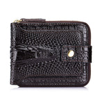 Men'S Wallet Genuine Leather Wallet Alligator-Embossed Wallet Horizontal Wallet - Black - Size m