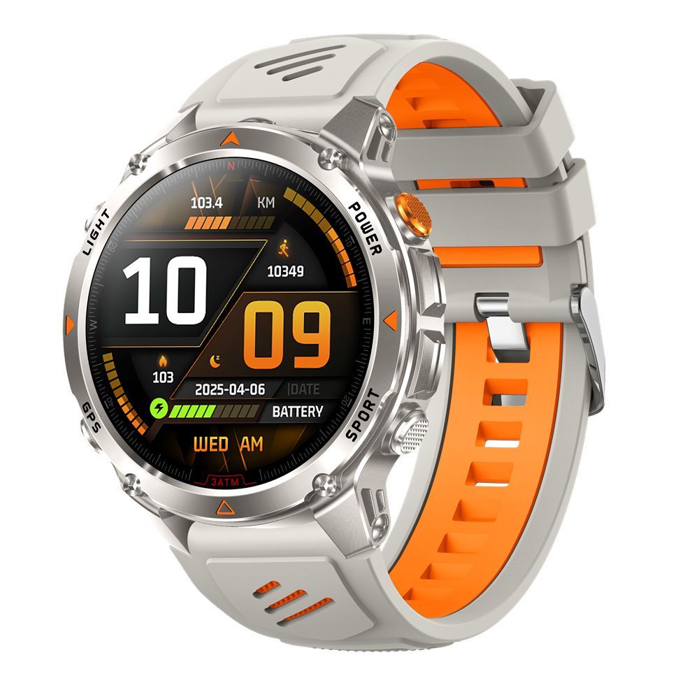 men's smart watch, HT37, GPS positioning, Bluetooth call, heart-rate monitoring, outdoor sports watch, Australian men's fashion, fitness watch - Blue - Size L