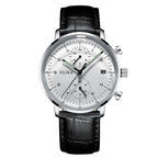 men's watch, ultra-thin watch, leather strap watch, luminous watch, waterproof watch, date calendar watch, curved glass watch, casual sports watch, OLIKA watch, men's fashion watch - Rose gold with a white face - Size Man