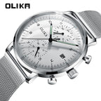 men's watch, ultra-thin watch, leather strap watch, luminous watch, waterproof watch, date calendar watch, curved glass watch, casual sports watch, OLIKA watch, men's fashion watch - Rose gold with a black face - Size Man