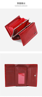 Genuine Leather Women'S Wallet Multifunctional Wallet Large Capacity Wallet - Gray - Size m