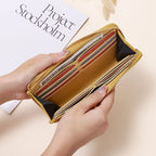 Genuine Leather Wallet RFID Blocking Wallet Long Zipper Clutch Women'S Phone - Light Green - Size m