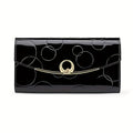 Women'S Genuine Leather Wallet Long Wallet Clutch Large Capacity Wallet - Black - Size m