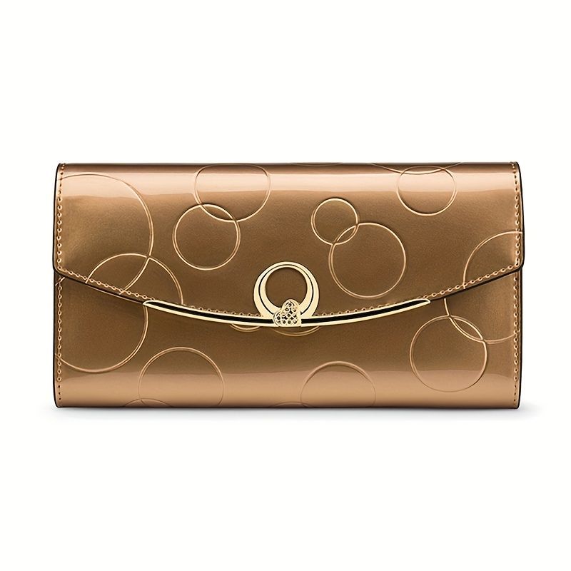 Women'S Genuine Leather Wallet Long Wallet Clutch Large Capacity Wallet - Black - Size m