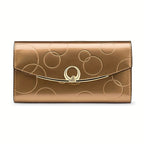 Women'S Genuine Leather Wallet Long Wallet Clutch Large Capacity Wallet - Burgundy - Size m