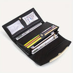 Women'S Genuine Leather Wallet Long Wallet Clutch Large Capacity Wallet - Gold - Size m