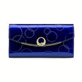 Women'S Genuine Leather Wallet Long Wallet Clutch Large Capacity Wallet - Royal Blue - Size m