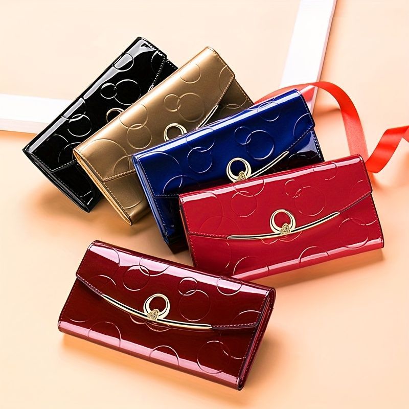 Women'S Genuine Leather Wallet Long Wallet Clutch Large Capacity Wallet - Royal Blue - Size m