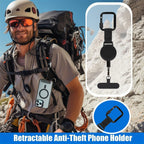 2pcs Retractable Phone Tether, Outdoor Anti-Theft Retractables Phone Lanyard,Phone Lanyard With Secure Locking Clip and 360° Anti-Tangle Design for Travel Hiking Skiing