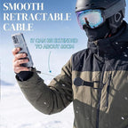 2pcs Retractable Phone Tether, Outdoor Anti-Theft Retractables Phone Lanyard,Phone Lanyard With Secure Locking Clip and 360° Anti-Tangle Design for Travel Hiking Skiing