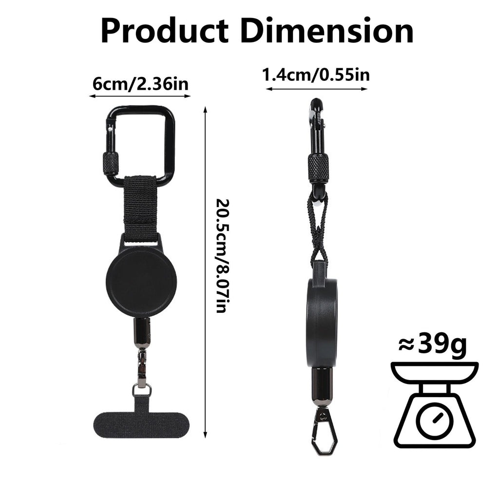 2pcs Retractable Phone Tether, Outdoor Anti-Theft Retractables Phone Lanyard,Phone Lanyard With Secure Locking Clip and 360° Anti-Tangle Design for Travel Hiking Skiing
