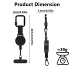 2pcs Retractable Phone Tether, Outdoor Anti-Theft Retractables Phone Lanyard,Phone Lanyard With Secure Locking Clip and 360° Anti-Tangle Design for Travel Hiking Skiing
