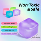 Ice Cube Squishy Toy 5.5*5.5cm Slow Rising Stress Relief Fidget Toy Soft Squeeze Sensory Toy for Kids and Adults(Blue)