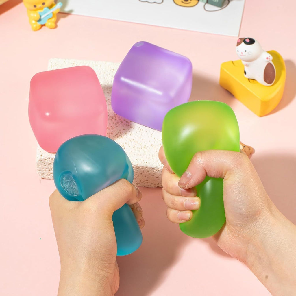 Ice Cube Squishy Toy 5.5*5.5cm Slow Rising Stress Relief Fidget Toy Soft Squeeze Sensory Toy for Kids and Adults(Purple)