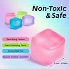 Ice Cube Squishy Toy 5.5*5.5cm Slow Rising Stress Relief Fidget Toy Soft Squeeze Sensory Toy for Kids and Adults(Pink)