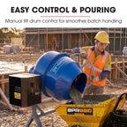 BAUMR-AG 250L Heavy-Duty Petrol Concrete Cement Mixer, 3hp 105cc Engine