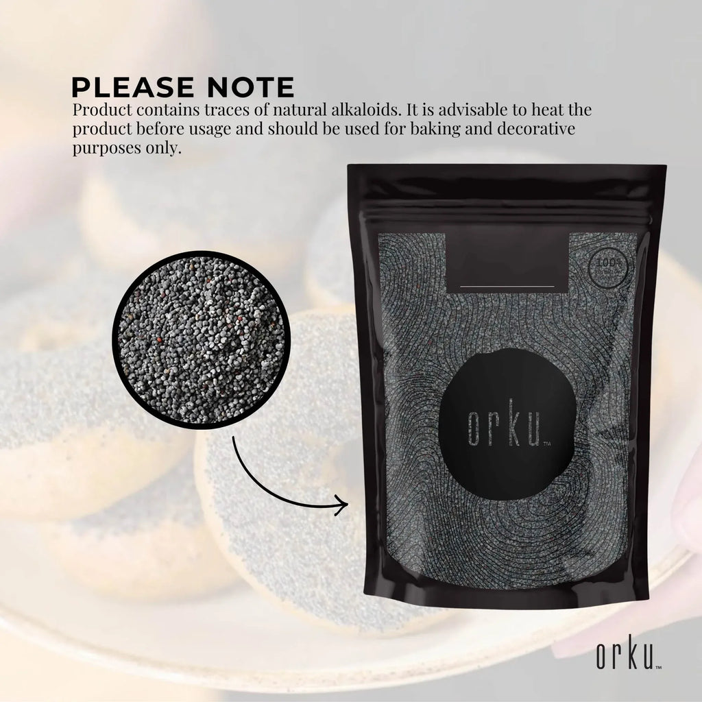 Orku 2Kg Poppy Seeds Unwashed Papaver Somniferum For Baking and Decorating