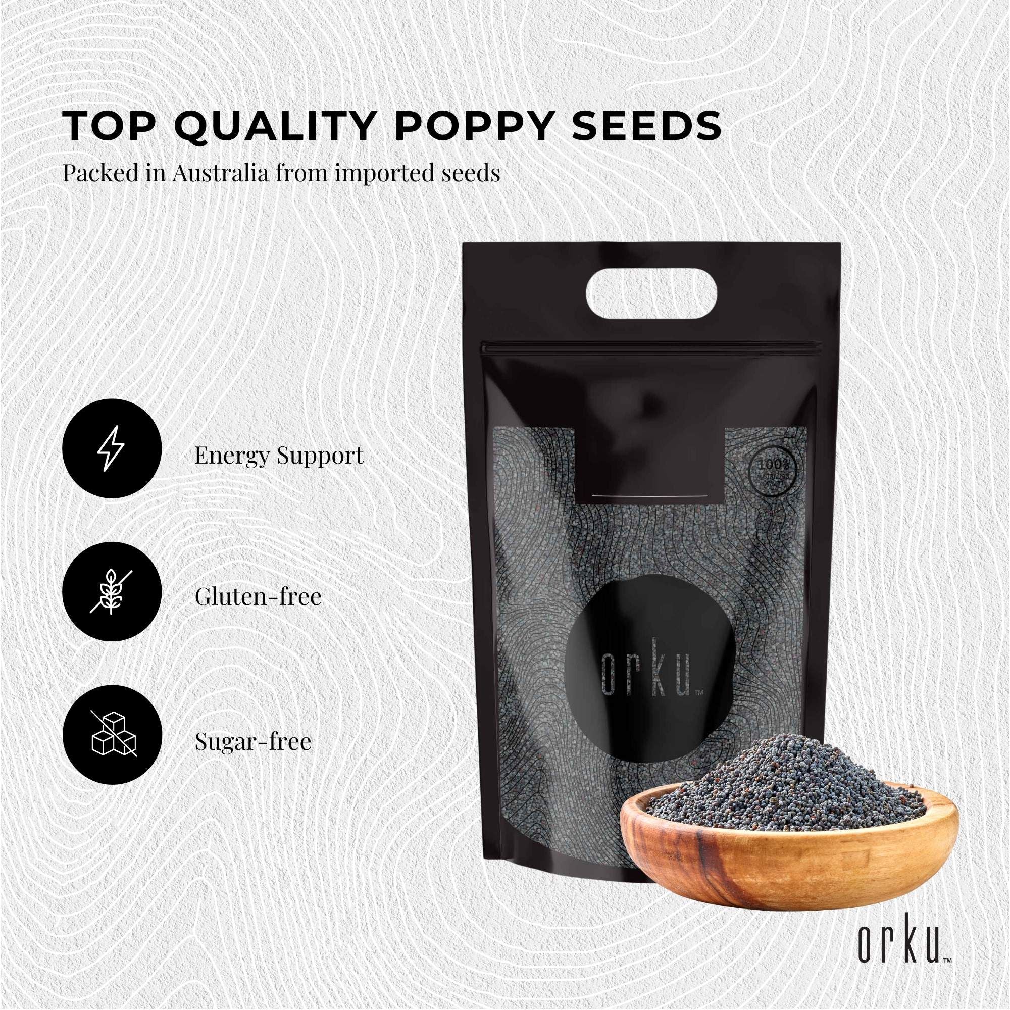 Orku 20Kg Poppy Seeds Unwashed Papaver Somniferum For Baking and Decorating