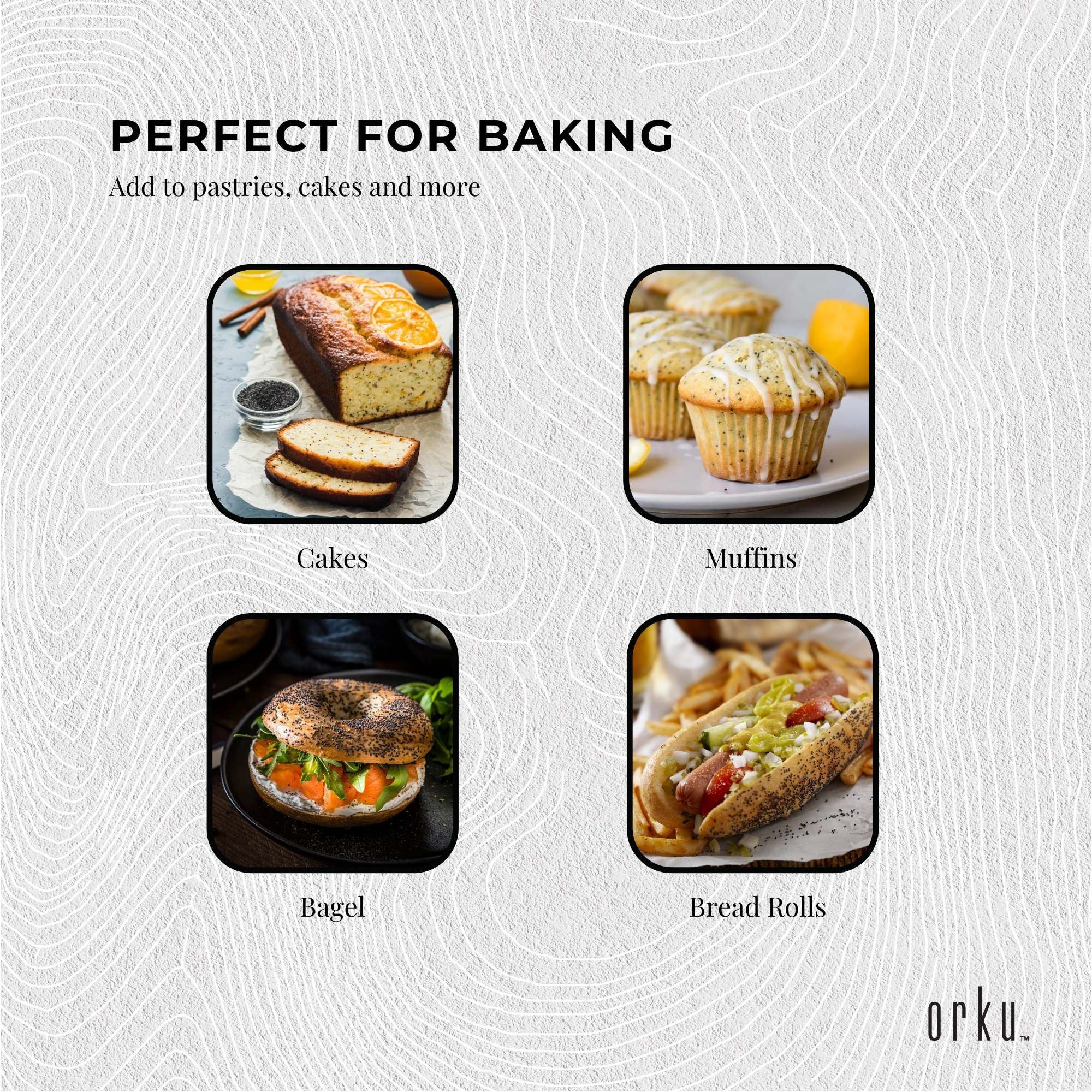 Orku 20Kg Poppy Seeds Unwashed Papaver Somniferum For Baking and Decorating