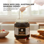 Orku 1Kg MGO 500+ Australian Manuka Honey - 100% Raw Natural Pure Jelly Bush
