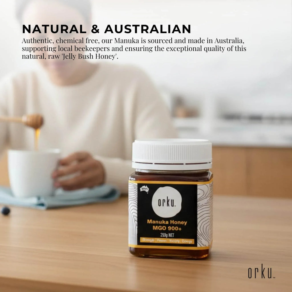 Orku 250g MGO 900+ Australian Manuka Honey - 100% Raw Natural Pure Jelly Bush
