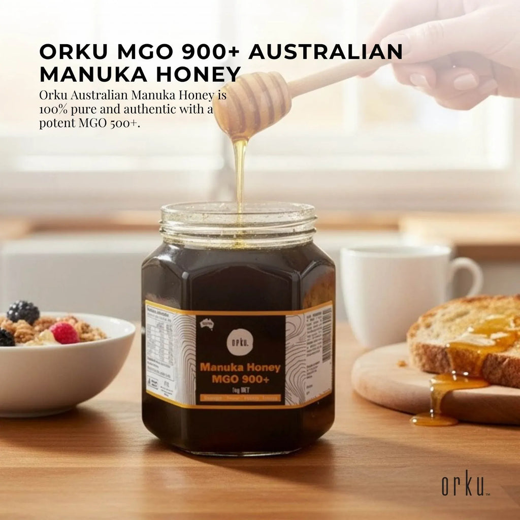 Orku 1Kg MGO 900+ Australian Manuka Honey - 100% Raw Natural Pure Jelly Bush