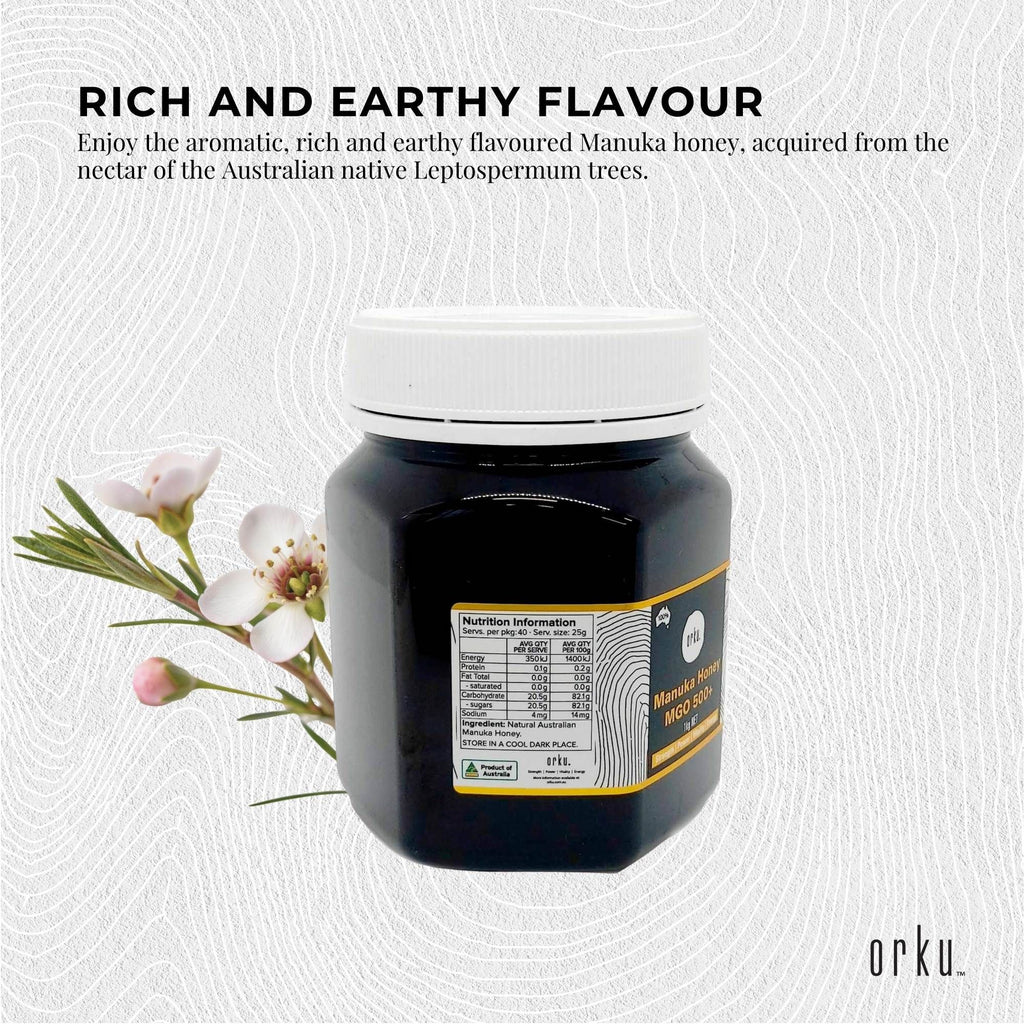 Orku 1Kg MGO 900+ Australian Manuka Honey - 100% Raw Natural Pure Jelly Bush
