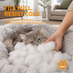Dog Pet Cat Calming Bed Warm Plush Round Nest Comfy Sleeping Bed Dark Grey 70cm