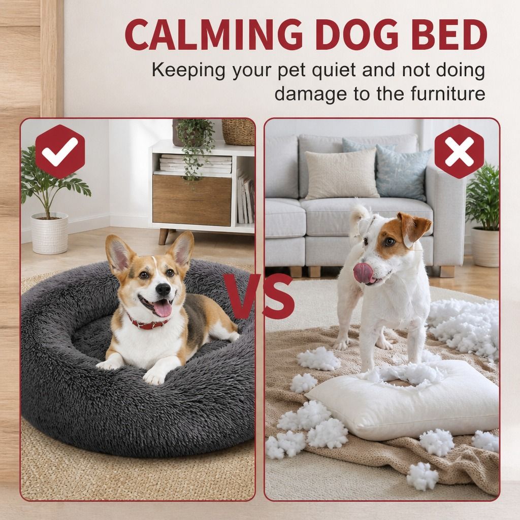 Dog Pet Cat Mat Puppy Warm Soft Cotton Washable Reusable Calming Bed Dark Gray