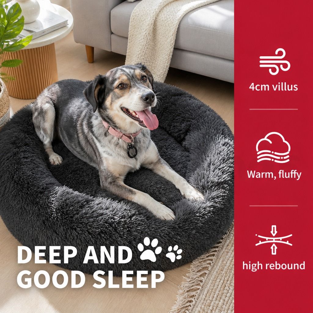 Dog Pet Cat Mat Puppy Warm Soft Cotton Washable Reusable Calming Bed Dark Gray