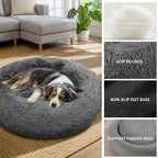 Dog Pet Cat Mat Puppy Warm Soft Cotton Washable Reusable Calming Bed Dark Gray