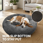 Dog Pet Cat Mat Puppy Warm Soft Cotton Washable Reusable Calming Bed Dark Gray