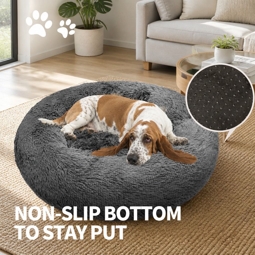Dog Pet Cat Mat Puppy Warm Soft Cotton Washable Reusable Calming Bed Dark Gray