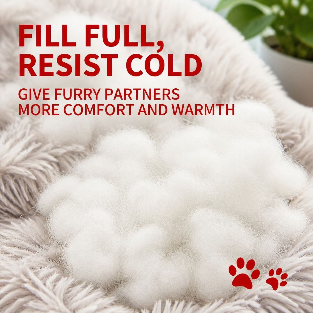 Pet Dog Bedding Warm Plush Round Comfortable Dog Nest Light Coffee Large 90cm