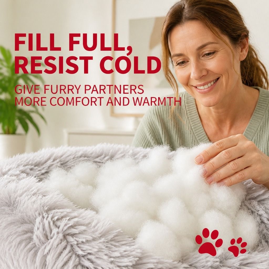 Pet Dog Bed Bedding Warm Plush Round Soft Dog Nest Light Coffee XL 100cm